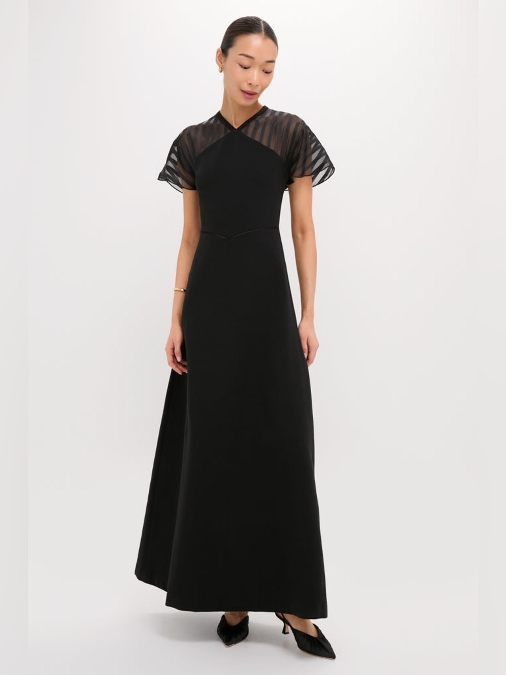 Tuckernuck Black Crepe Annelise Dress Size 8 Maxi Dress NWT